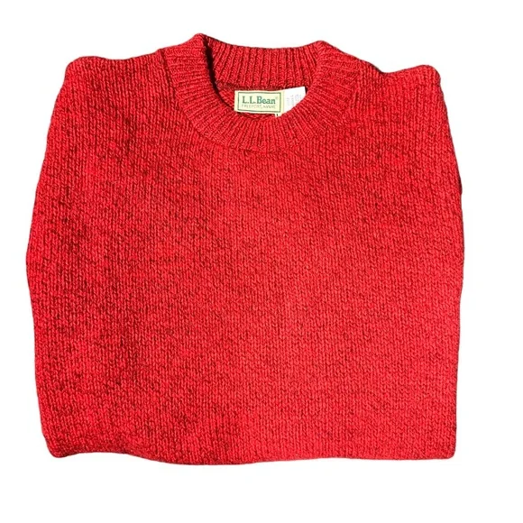Vintage L.L Bean Red Wool and Nylon Sweater Size Large - Picture 3 of 4